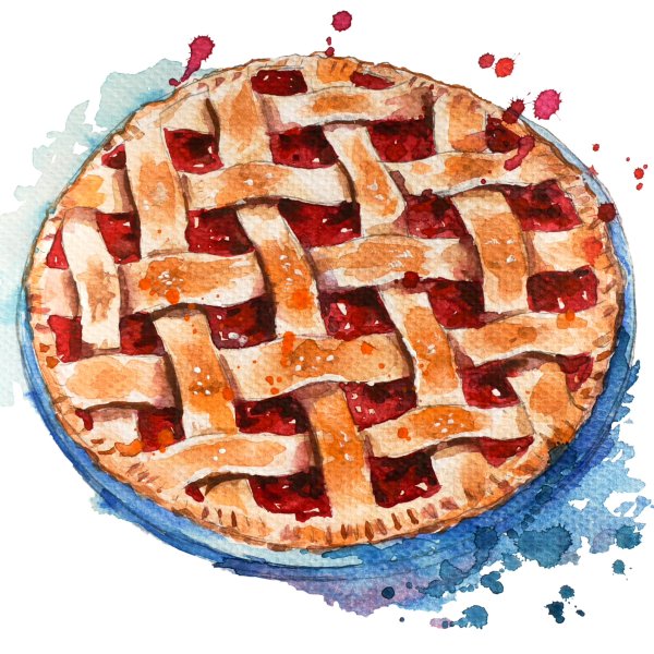 Раскраска пирога с яблоками