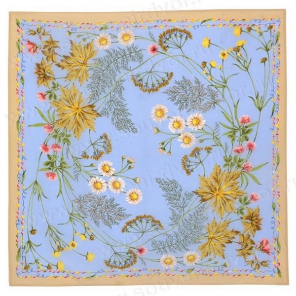 Белый танец платок Павлопосадский