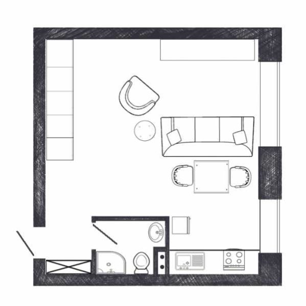 Чертёж квартиры вид сверху