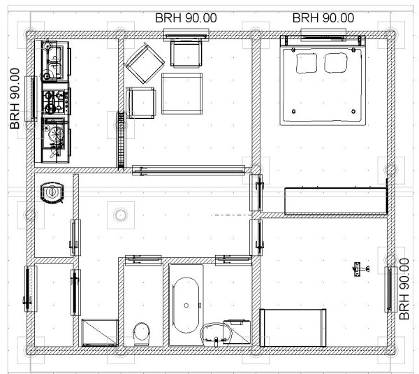 Чертежи дома с мебелью