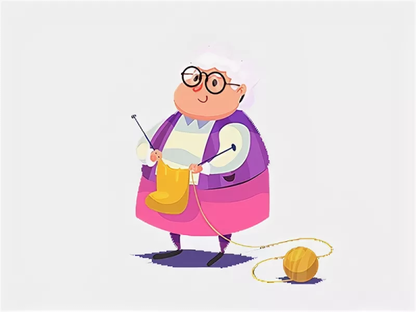 Бабушка вяжет