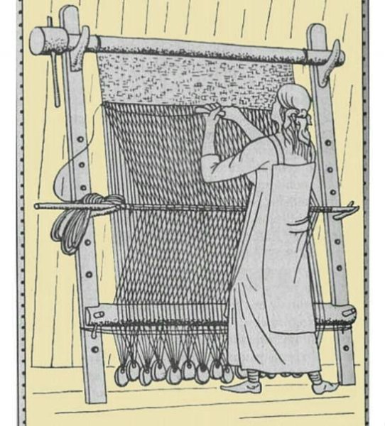 Горизонтальный ткацкий станок 16 век