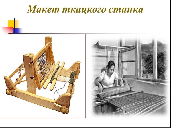 Макет старинного ткацкого станка