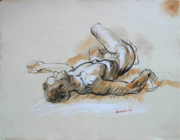 Зарисовки лежачего человека