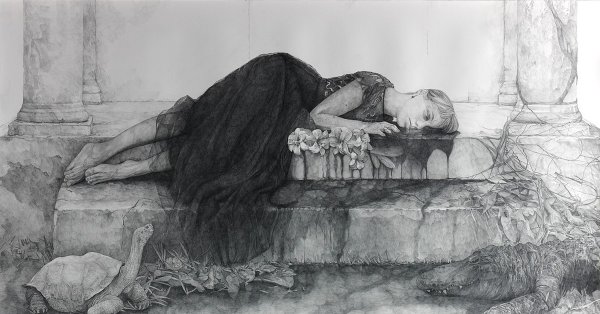 Эскиз лежащего человека