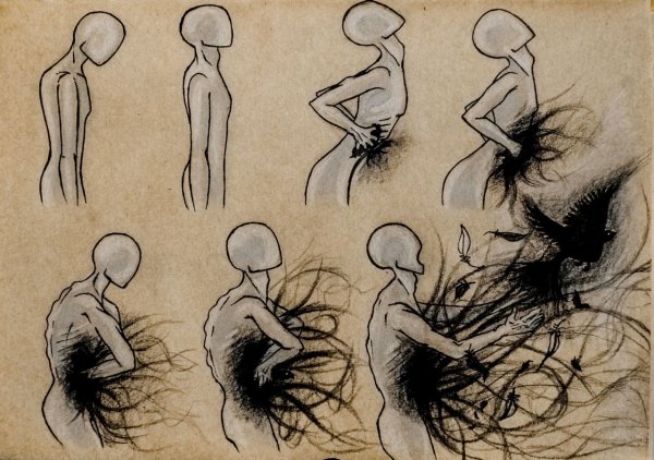 Акварель страдание