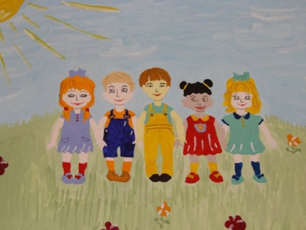 Рисование на тему дети в группе