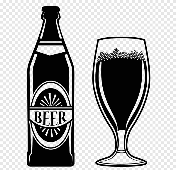 Пиво вектор чб
