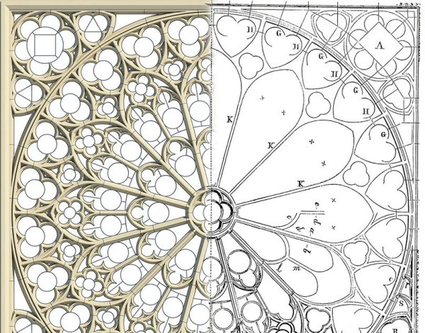 Витраж круглый узоры