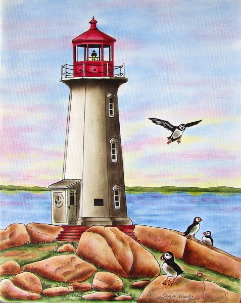 Маяк на острове рисунок