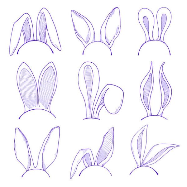 Заячьи уши нарисовать