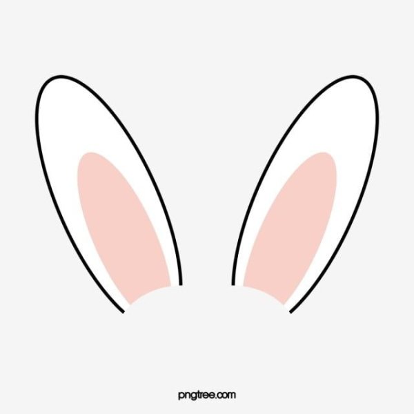 Уши кролика трафарет