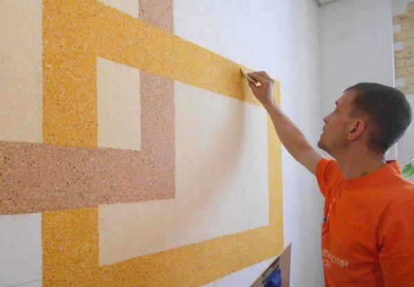 Отделка стен жидкими обоями