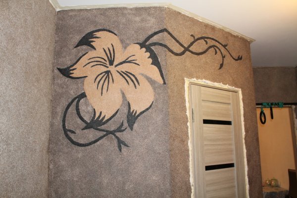 Декор стен жидкими обоями