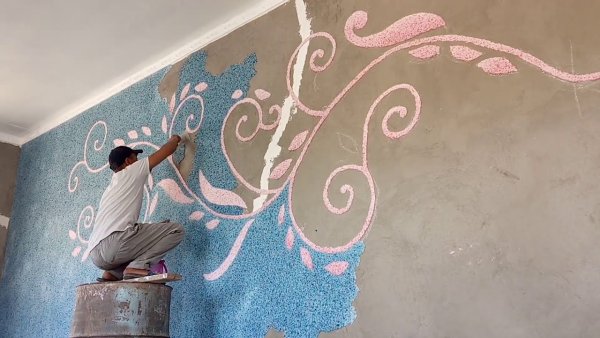 Жидкие обои цветы