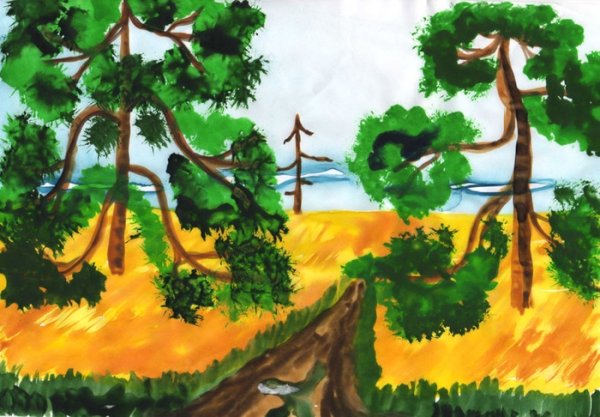 Рисование для детей лес