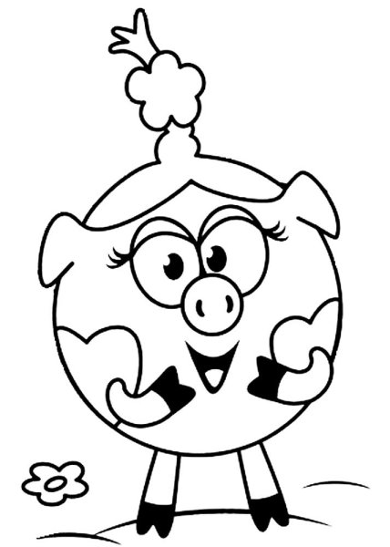 Нюша Смешарики для срисовки