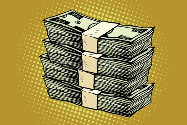 Стопка денег арт