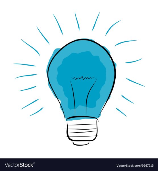 Синяя лампочка идея