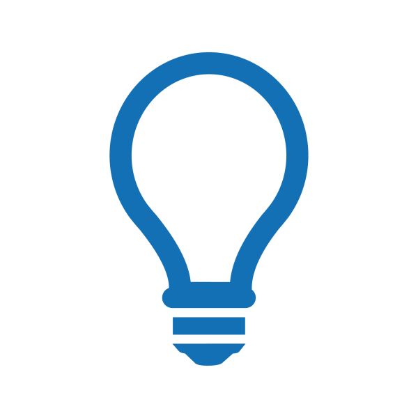 Лампочка синяя на белом фоне