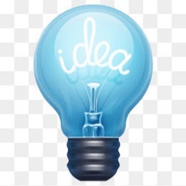 Голубая лампочка на белом фоне