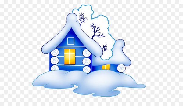 Зимний домик мультяшный