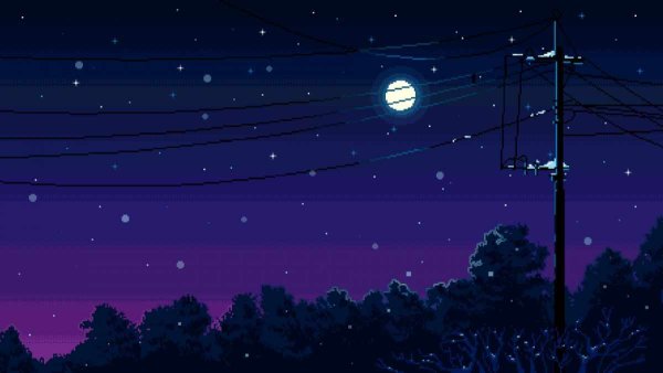 Пиксельное небо ночь