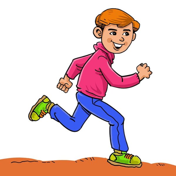 Мальчик бежит раскраска