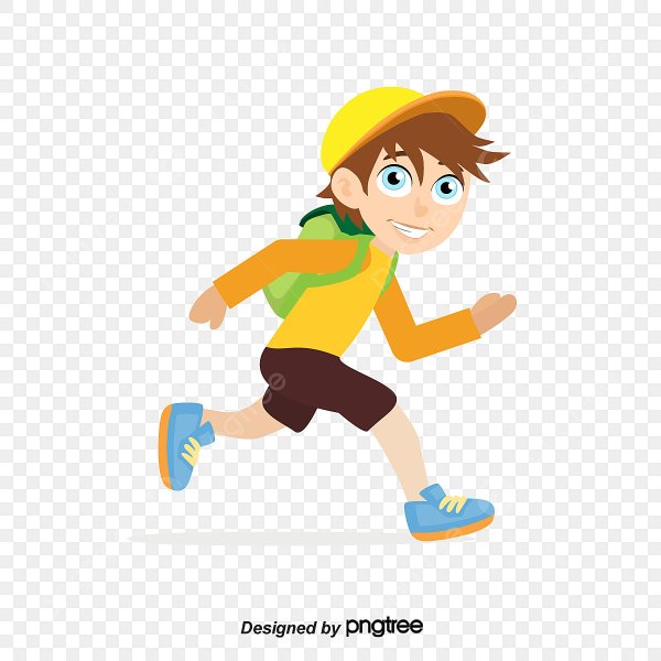 Мальчик бежит мультяшный