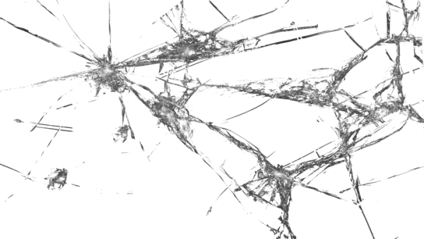 Разбитое стекло от пульки