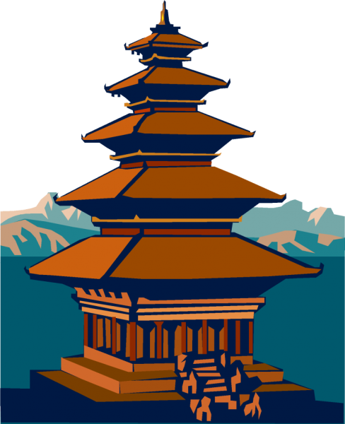 Китайский домик рисунок