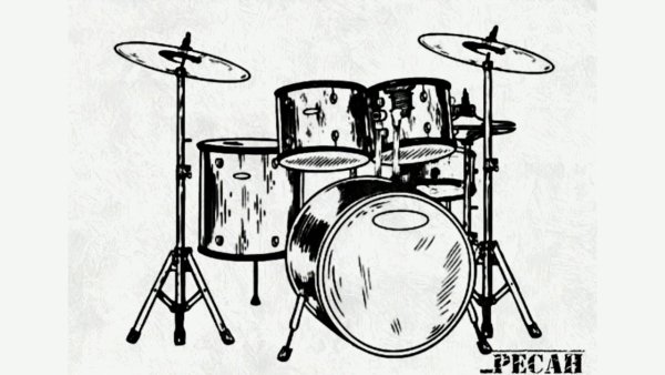 Эскиз рисунка ударные инструменты
