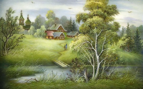 Федоскинская миниатюра пейзаж