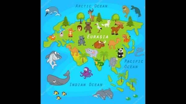Евразия на карте для детей