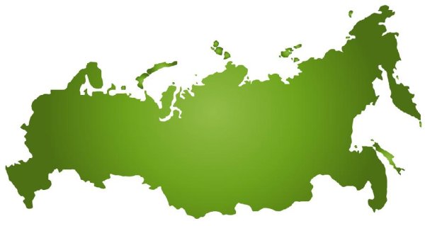 Карта России зеленая