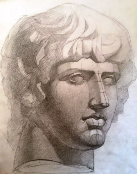 Антиной гипсовая голова