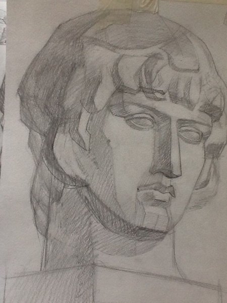 Гипсовая голова Антиноя Академический рисунок