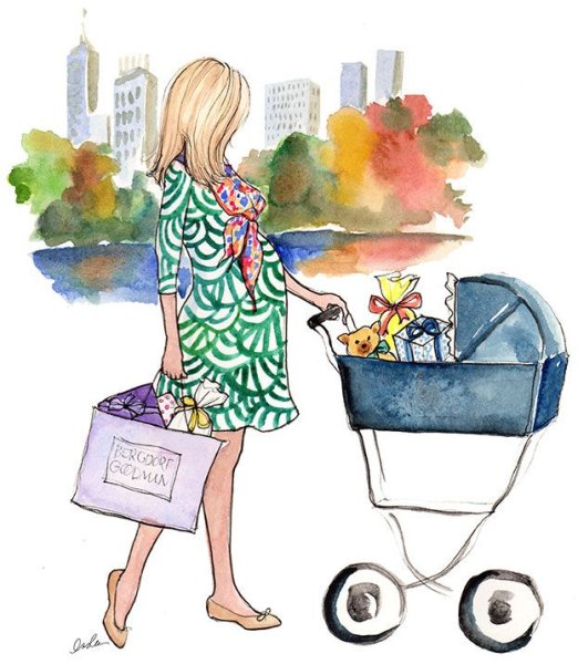 Модные иллюстрации мама