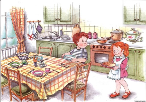 Дети накрывают на стол