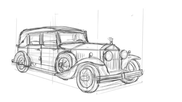 Роллс Ройс спереди рисунок