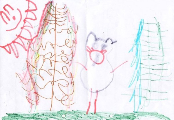 Детские каракули карандашом