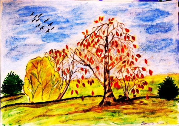 Иллюстрация к стихотворению Нивы сжаты Рощи голы