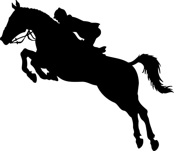 Конный спорт силуэт черный конкур