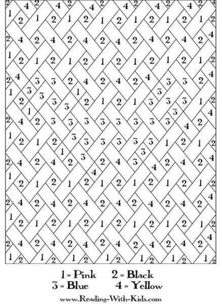 Раскраска по номерам в клеточку