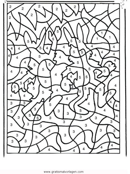 Раскраска по цифрам на английском