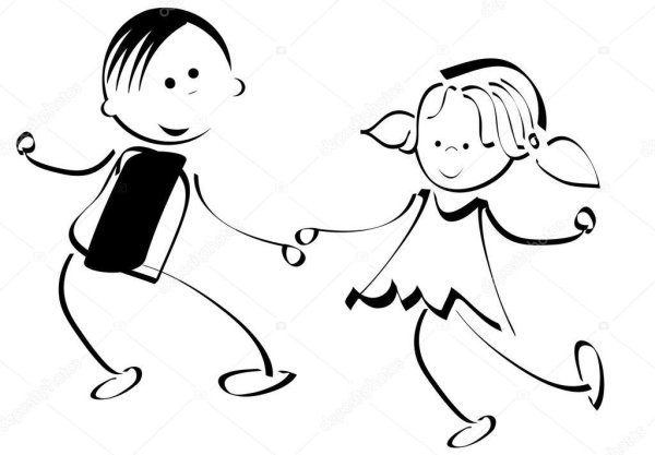 Рисование дети танцуют на празднике в детском саду