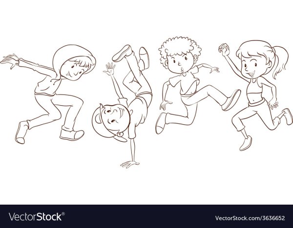 Дети танцуют рисунок