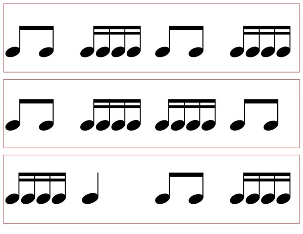 Ритмические карточки для детей