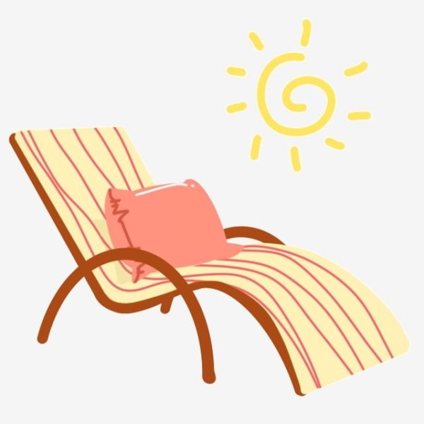 Лежак на прозрачном фоне