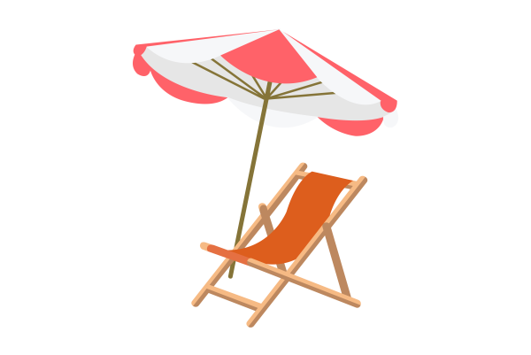 Шезлонг с зонтом